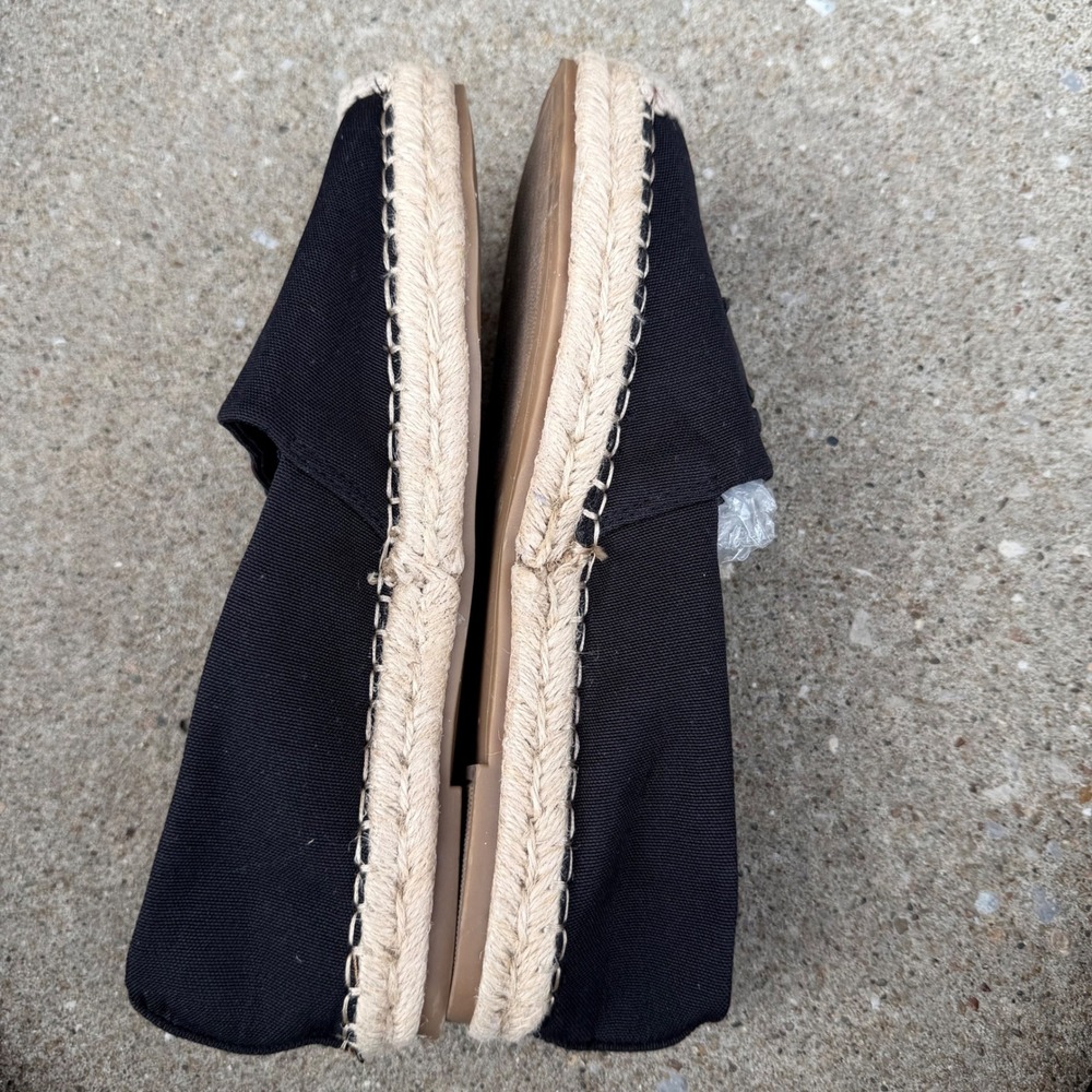 Tommy Hilfiger Anni2 Women Sz 8.5M Black Canvas Espadrille Logo Flats - Picture 7 of 11